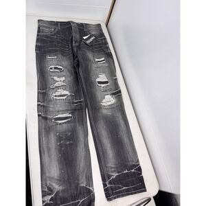 Parish Lucky 7s Distressed Jeans Men’s 36x32 NWT Button Fly
